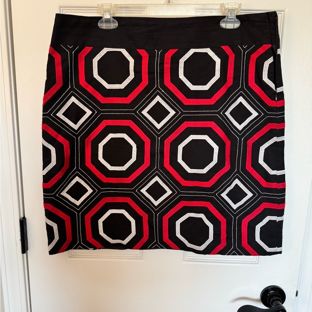 Ann Taylor Black and Red Mini Skirt for Cocktail